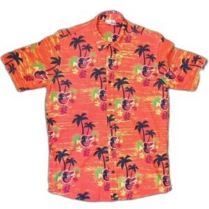 Baltimore Orioles Bird Shirt Kid XL Orange Button Up Short Sleeve Hawaiian Youth